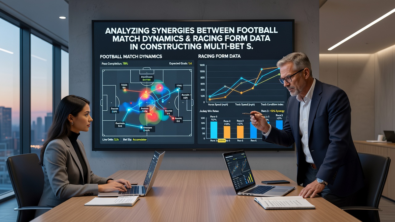 Data visualization overlaying soccer possession heatmaps with horse racing speed figures for accumulator planning
