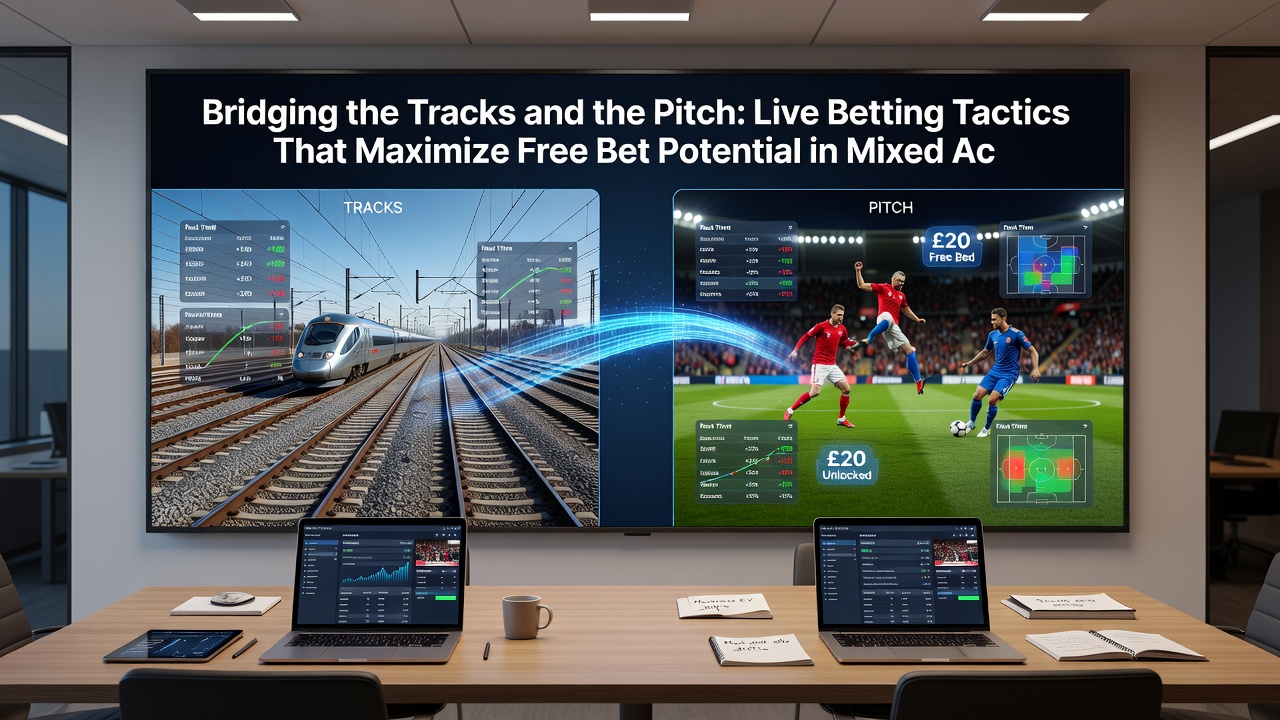 Bettors reviewing live odds charts for football matches and horse races side by side