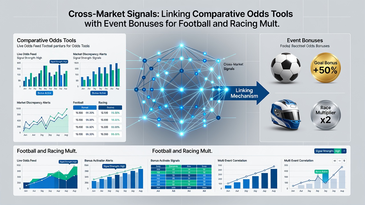 Split-screen view of horse racing odds comparison and football accumulator builder demonstrating cross-market bonus stacking