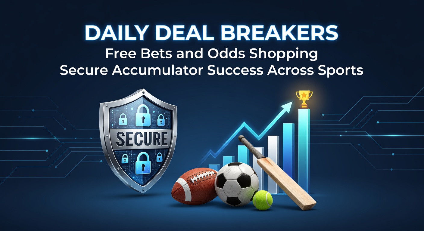 Close-up of bookmaker apps on a phone displaying free bet offers and varying odds for multi-sport accumulator selections