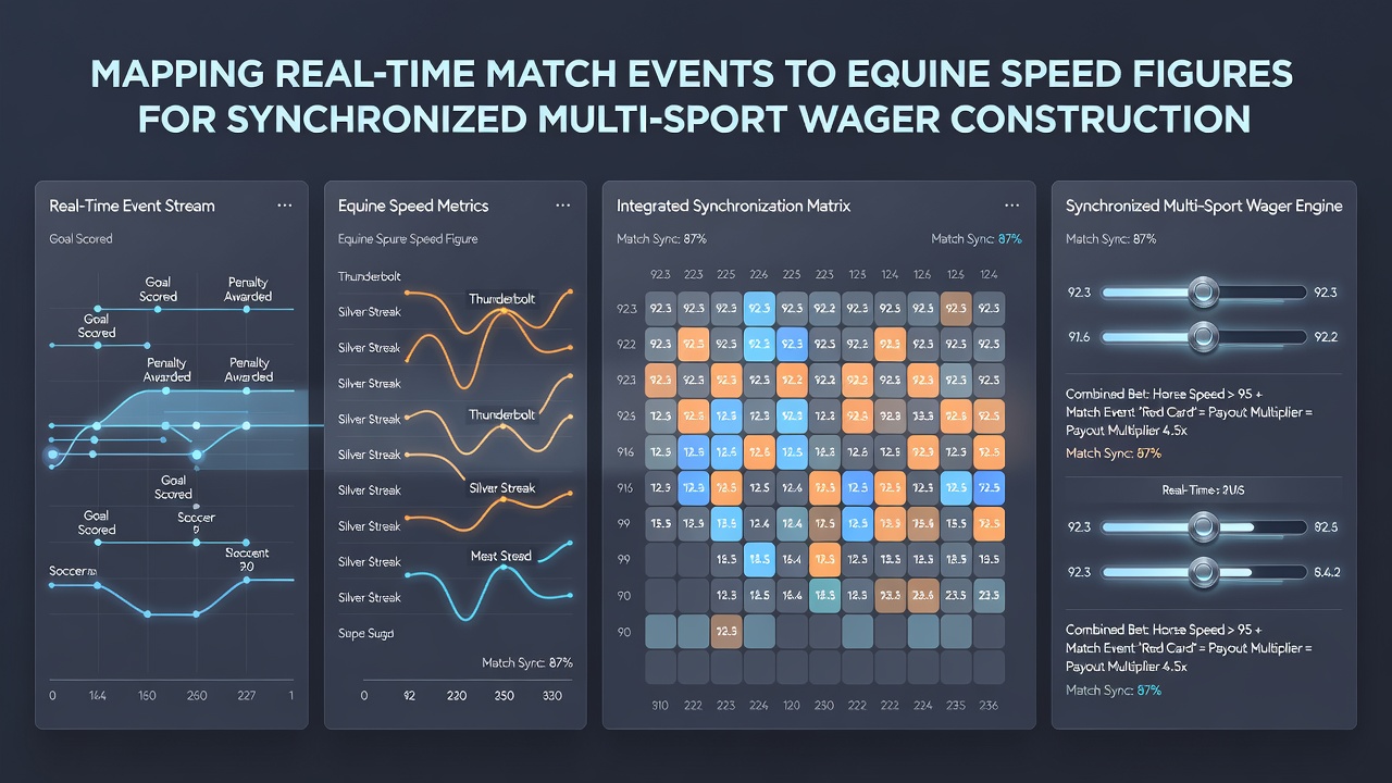 Infographic illustrating data flow from football events to equine speed figure adjustments